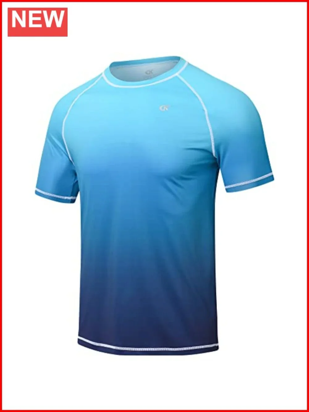UPF 50+ Men's Rash Guard Short Sleeve Sun Protection Swim Shirt